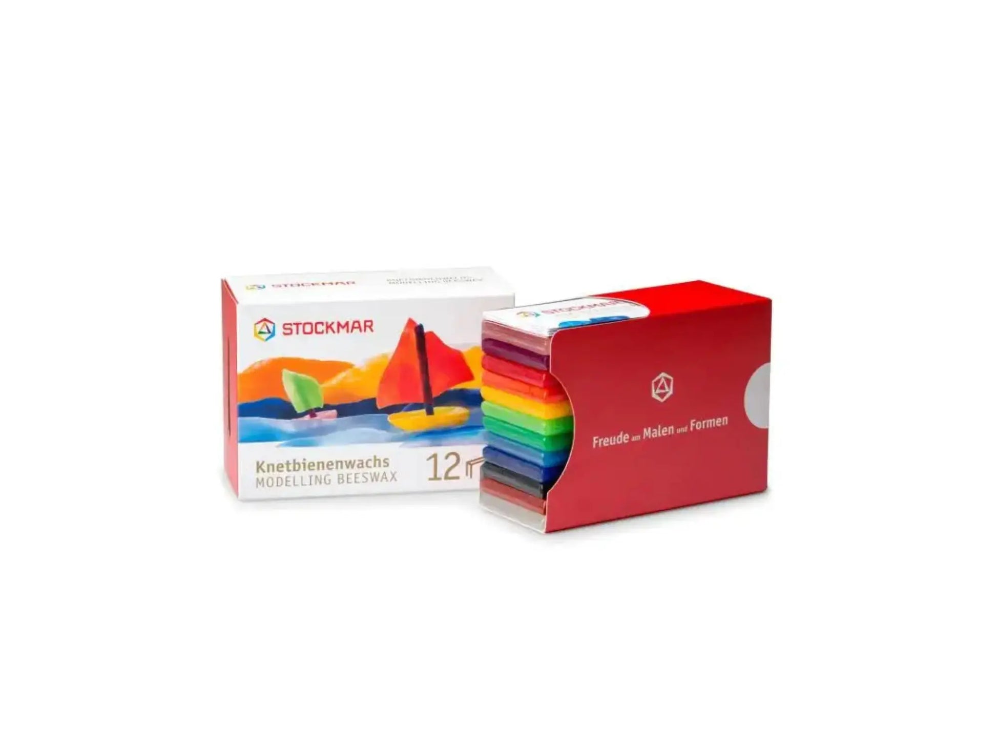 Modeling beeswax 12 color set by Stockmar showing color sheets
