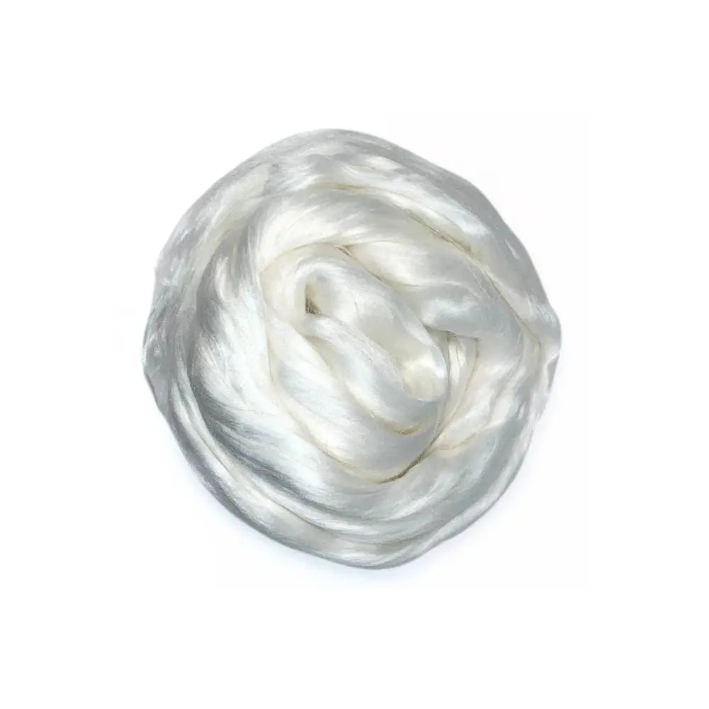 mulberry silk fiber combed silk top for spinning and blending on white