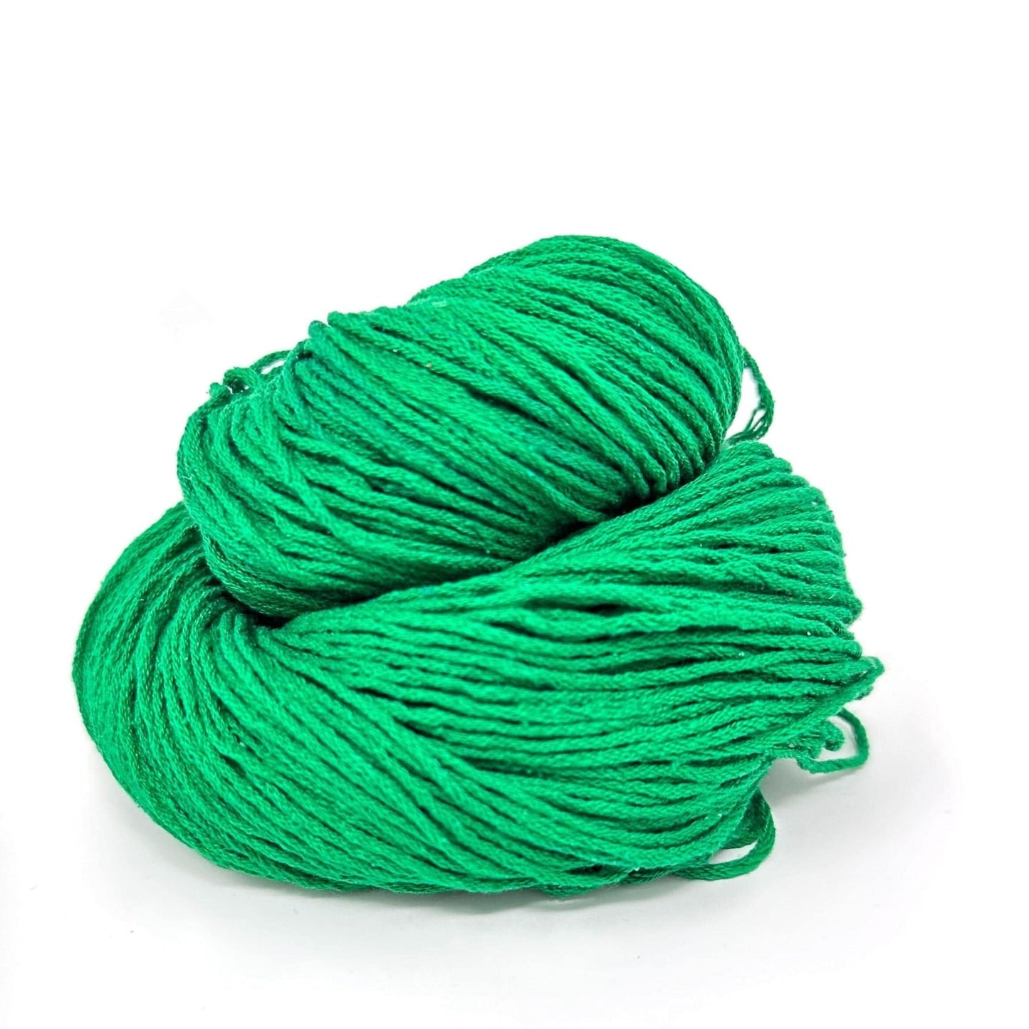 Mulberry silk fingering weight yarn skein in emerald green
