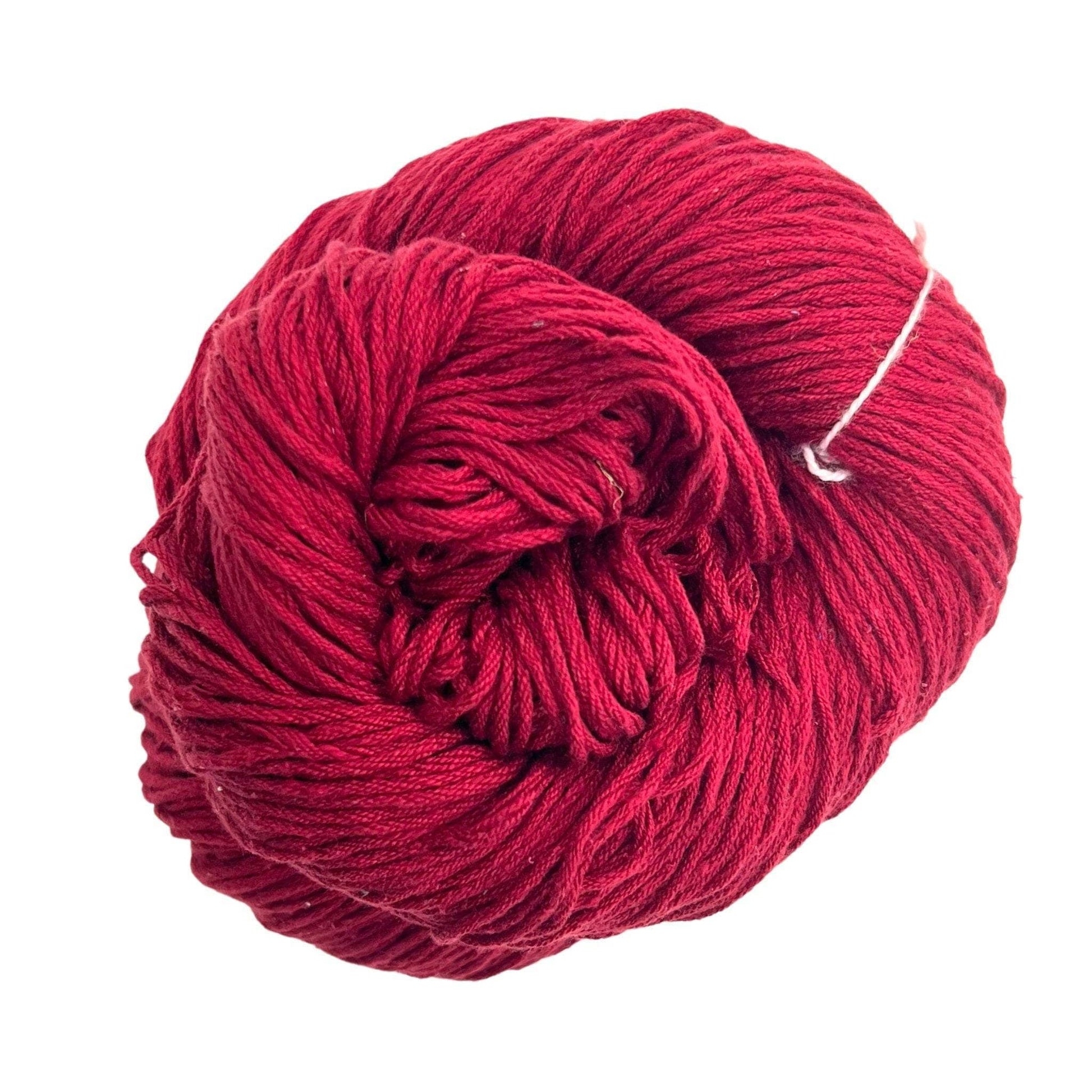 Mulberry silk fingering weight yarn skein in red