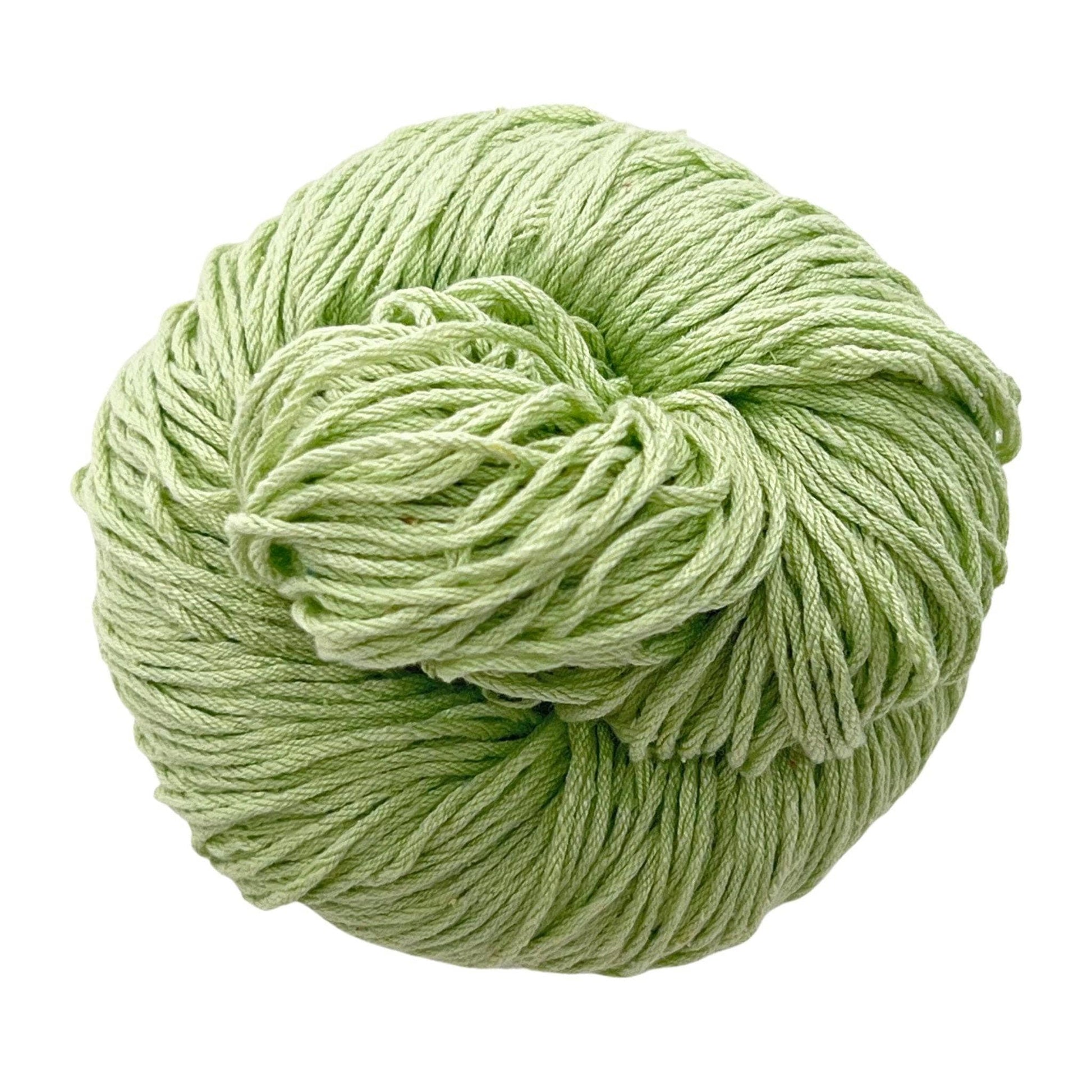 Mulberry silk fingering weight yarn skein in pale mint green