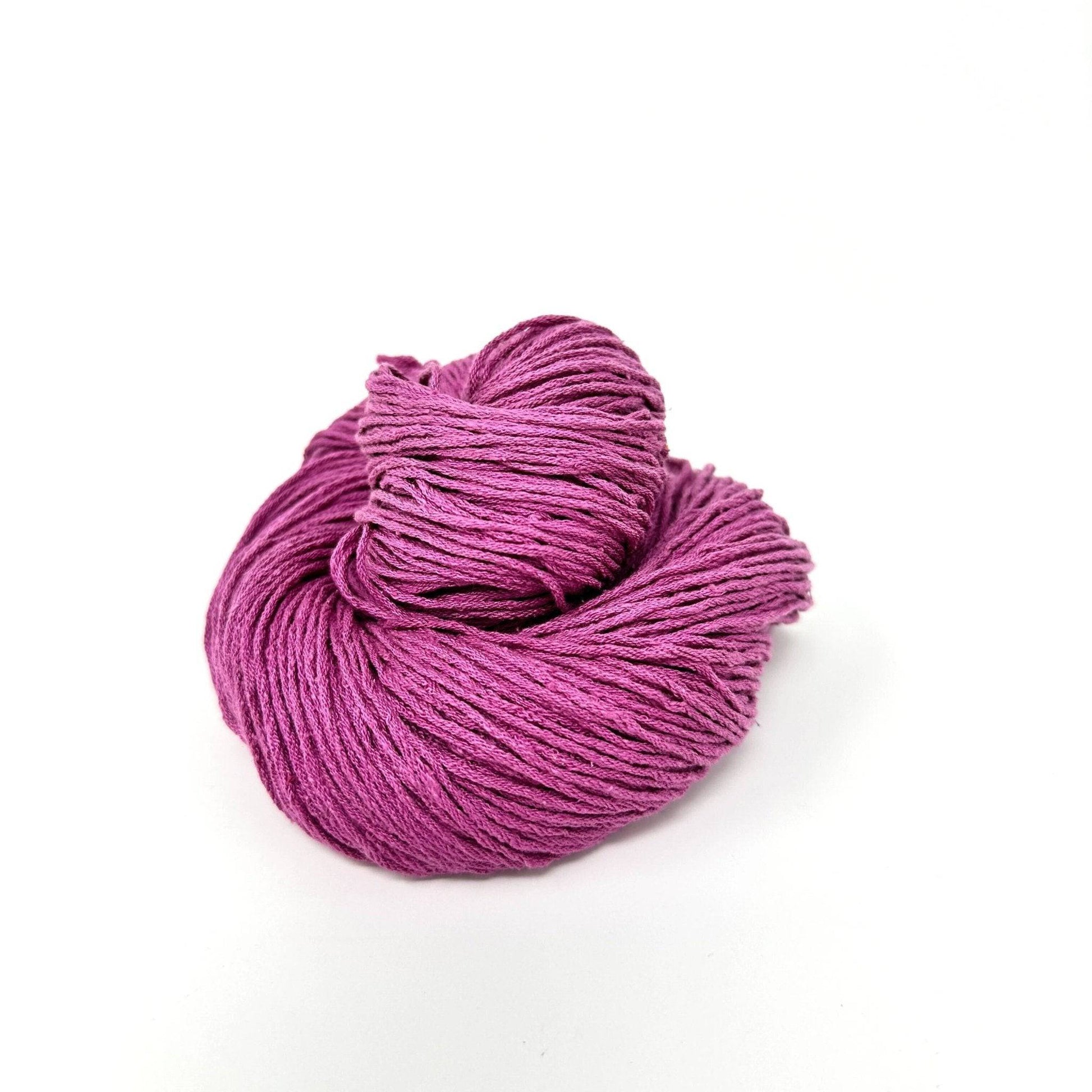 Mulberry silk fingering weight yarn skein in pink