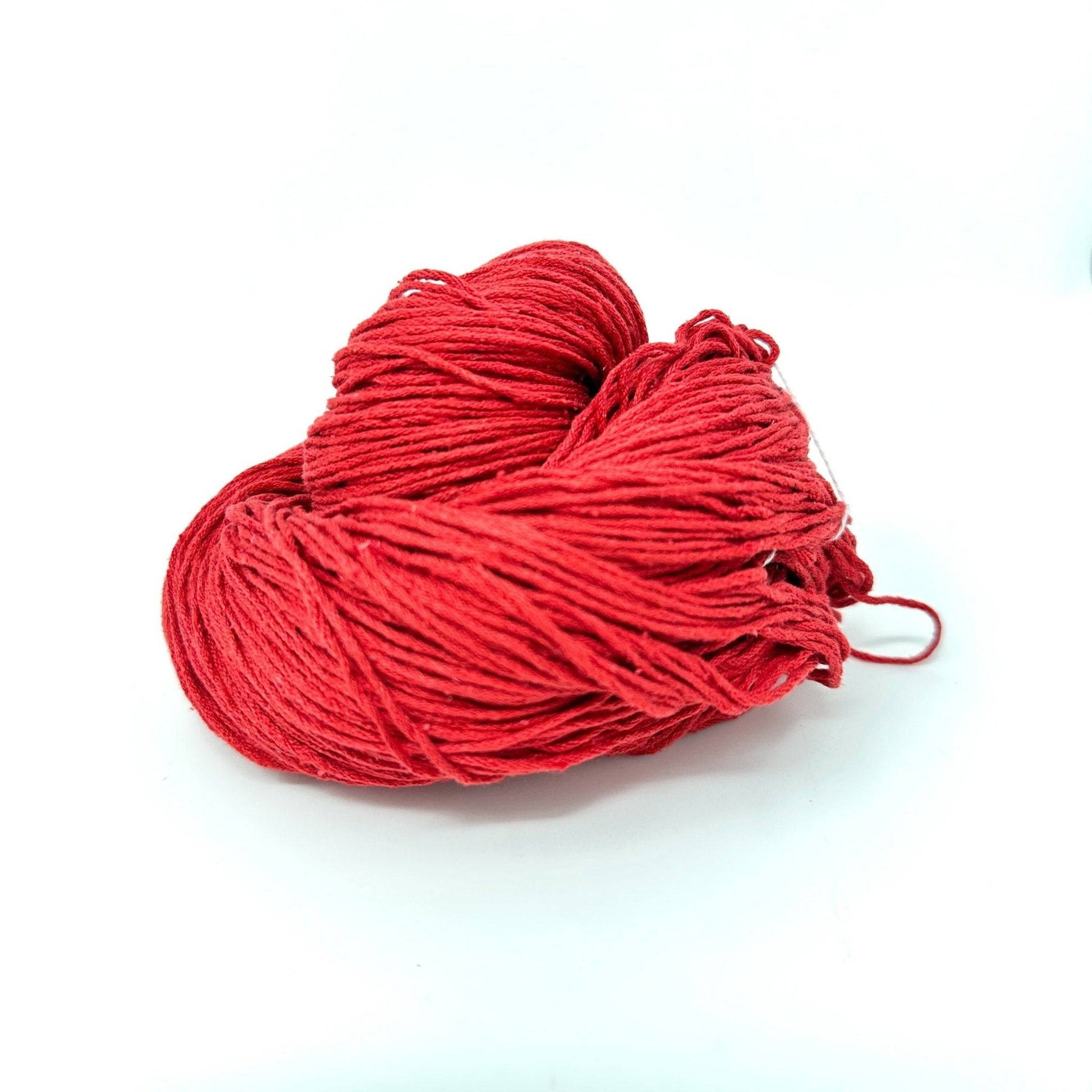 Mulberry silk fingering weight yarn skein in red