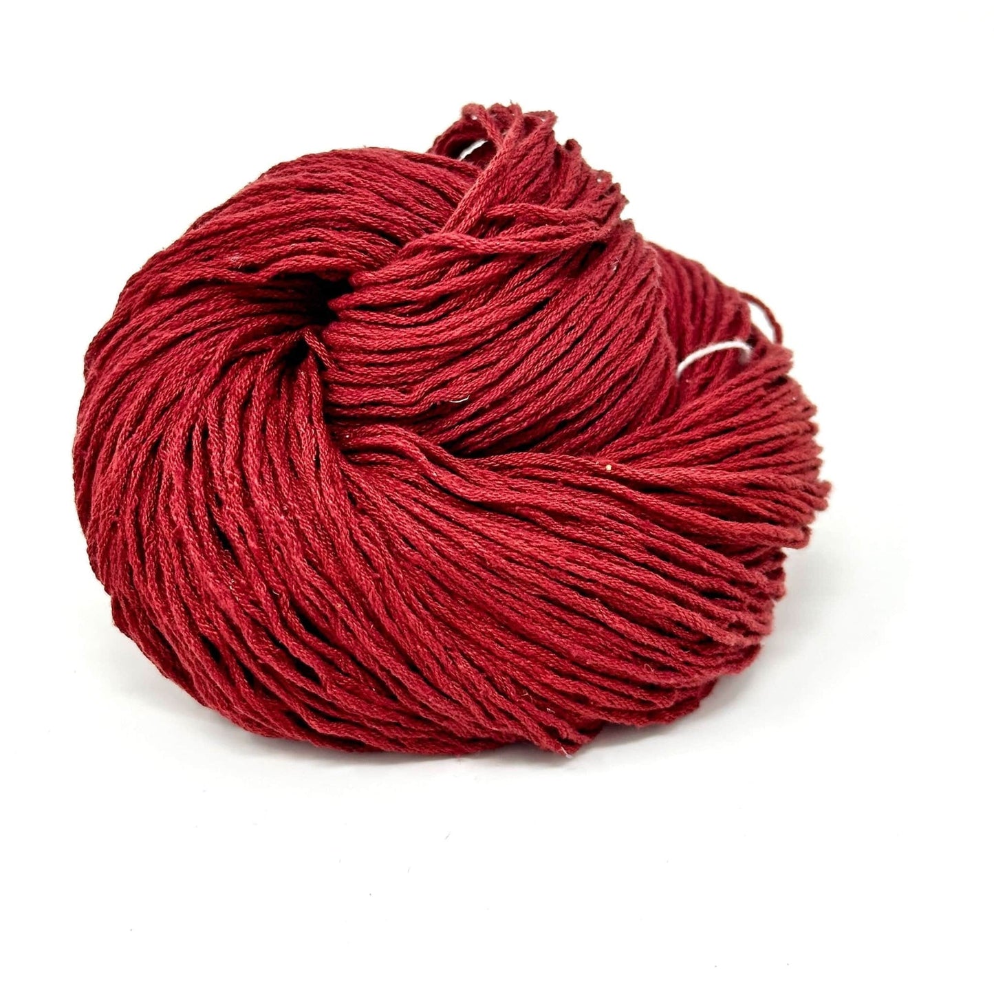 Mulberry silk fingering weight yarn skein in red