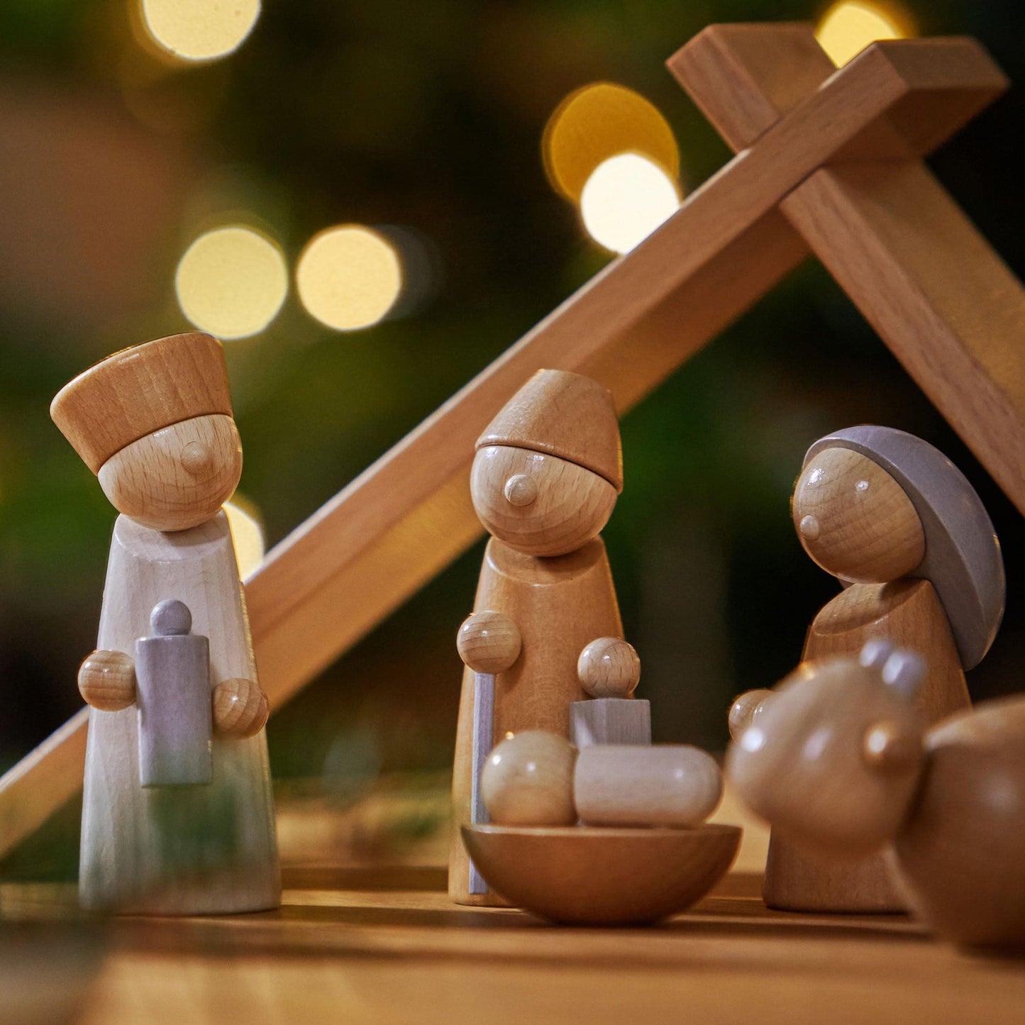 Natural Wood Nativity Set – Wooden Christmas Figures