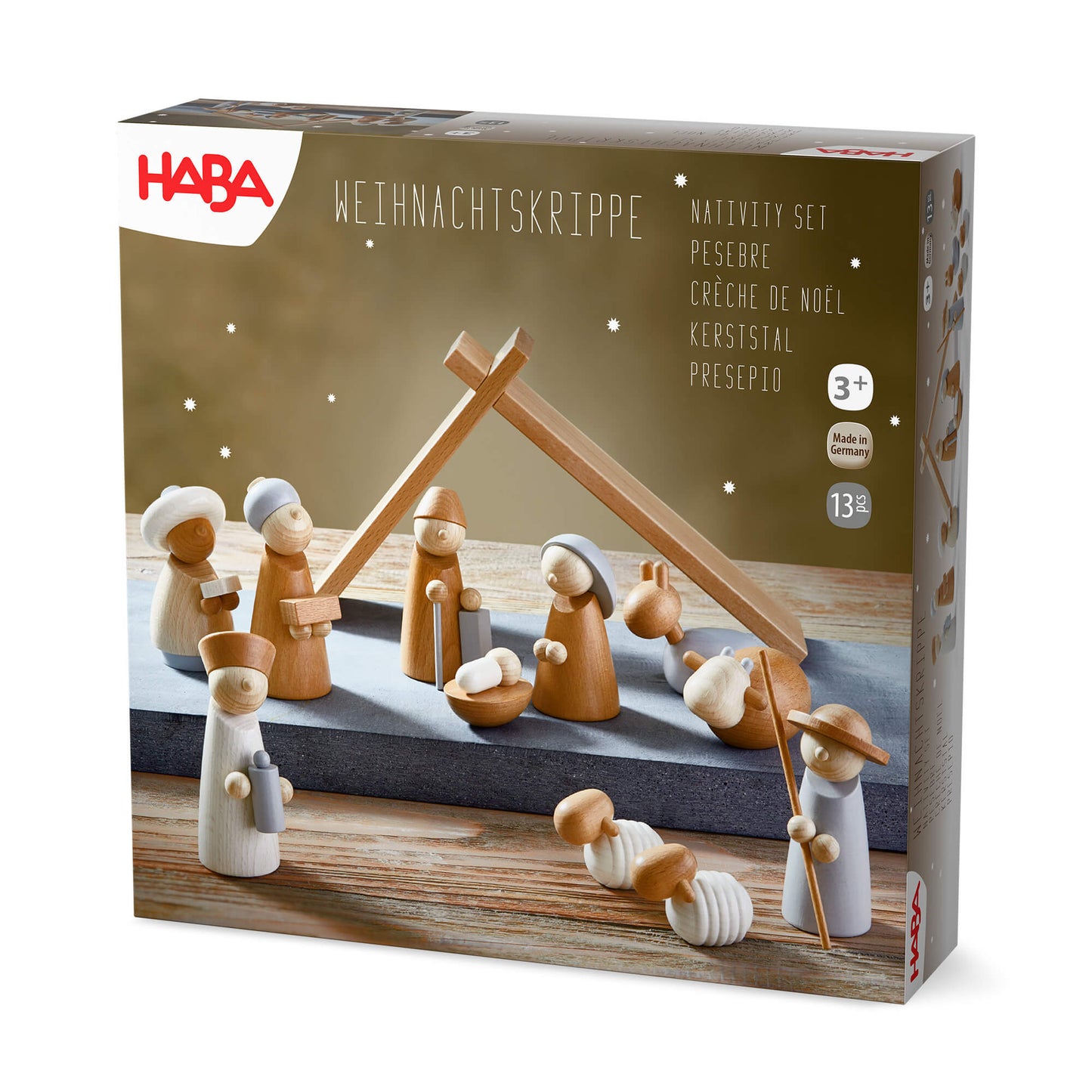 Natural Wood Nativity Set – Wooden Christmas Figures