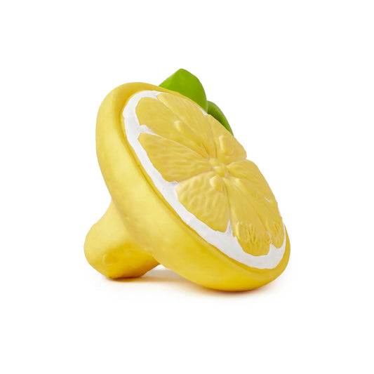A natural rubber lemon teether 