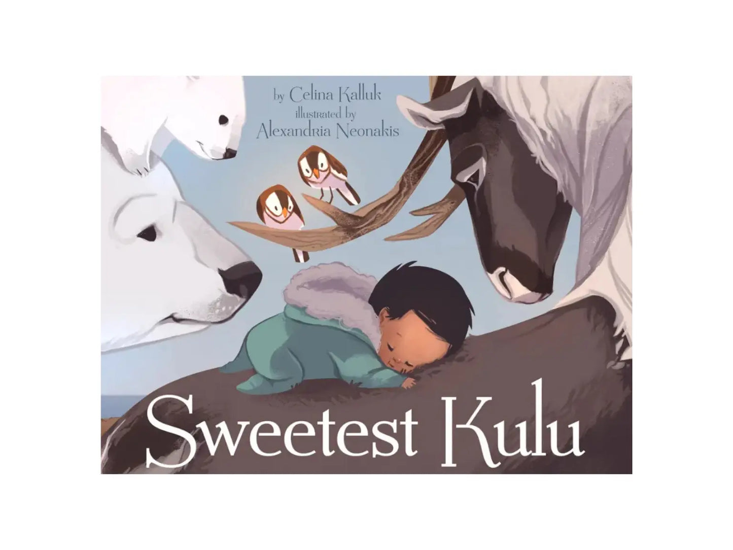 Book cover of 'Sweetest Kulu' with illustrations of a child, animals, and text.