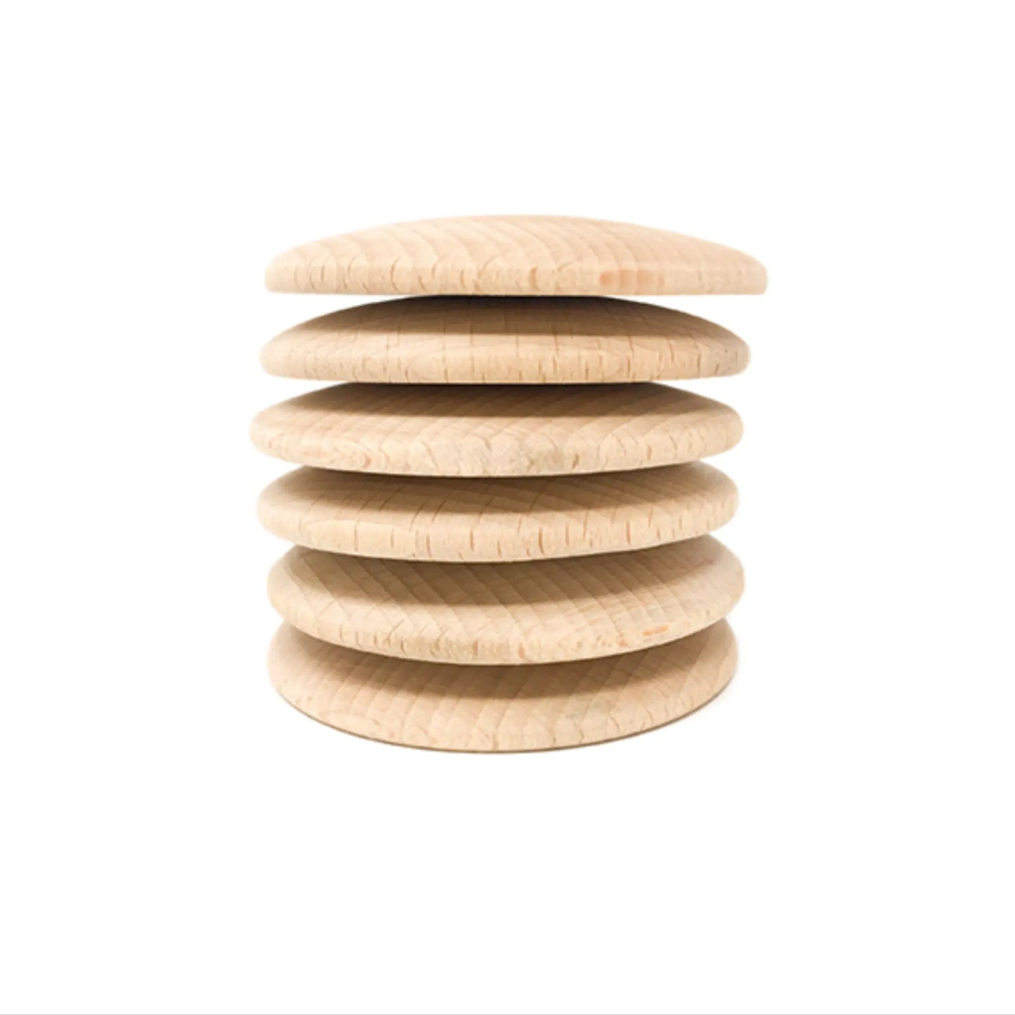 Stack of wooden Grapat discs on a white background