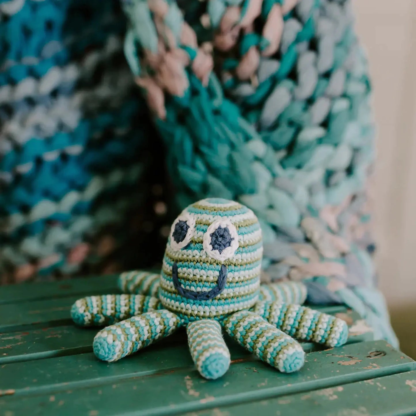 Octopus Baby Rattle – Soft Knit Cotton Toy | Alder & Alouette