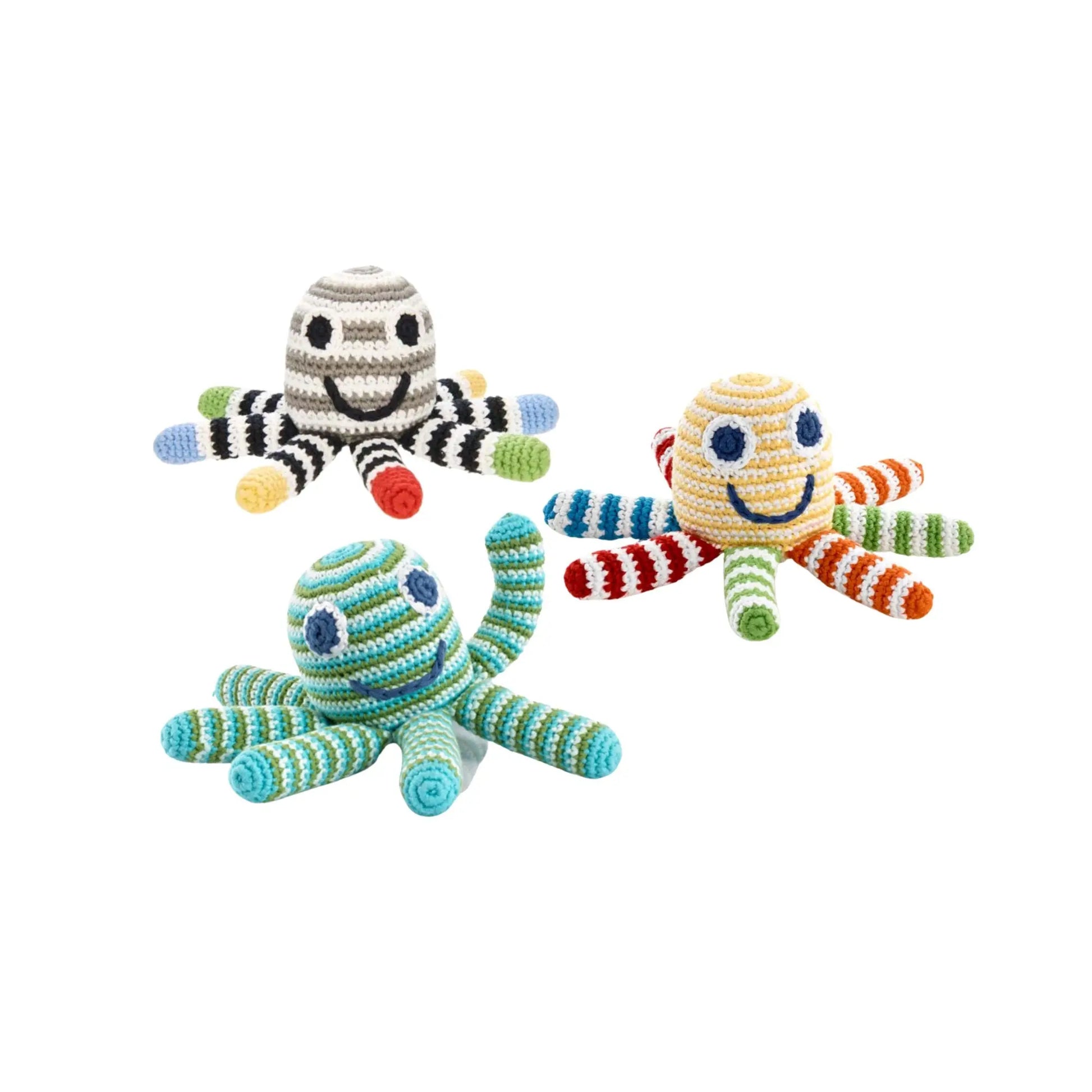 Octopus Baby Rattle – Soft Knit Cotton Toy | Alder & Alouette