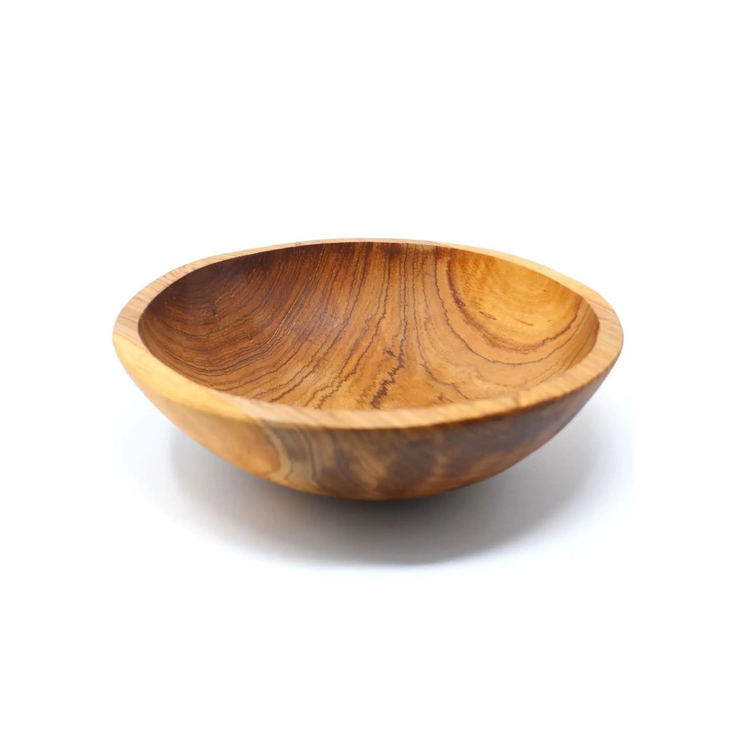 Wooden bowl on a white background