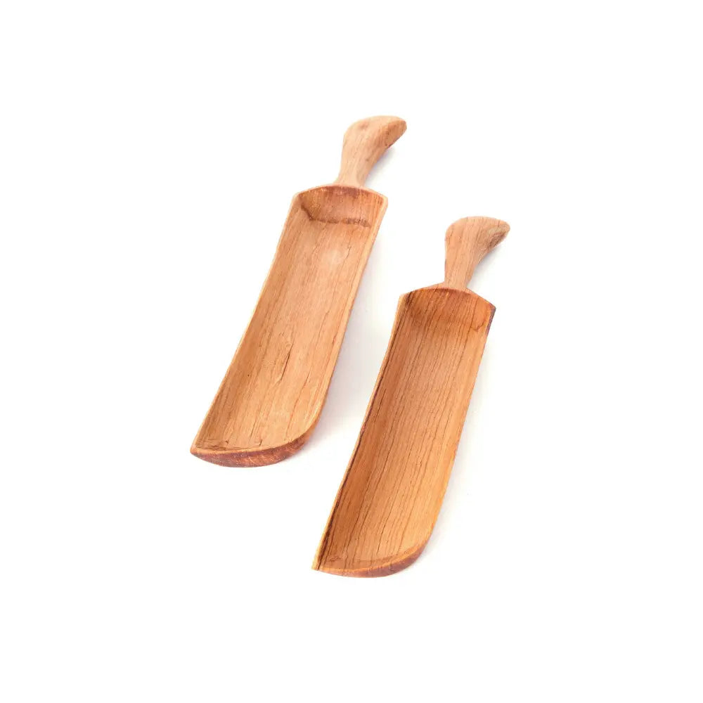 Hand-Carved Olive Wood Display Tray with Handle