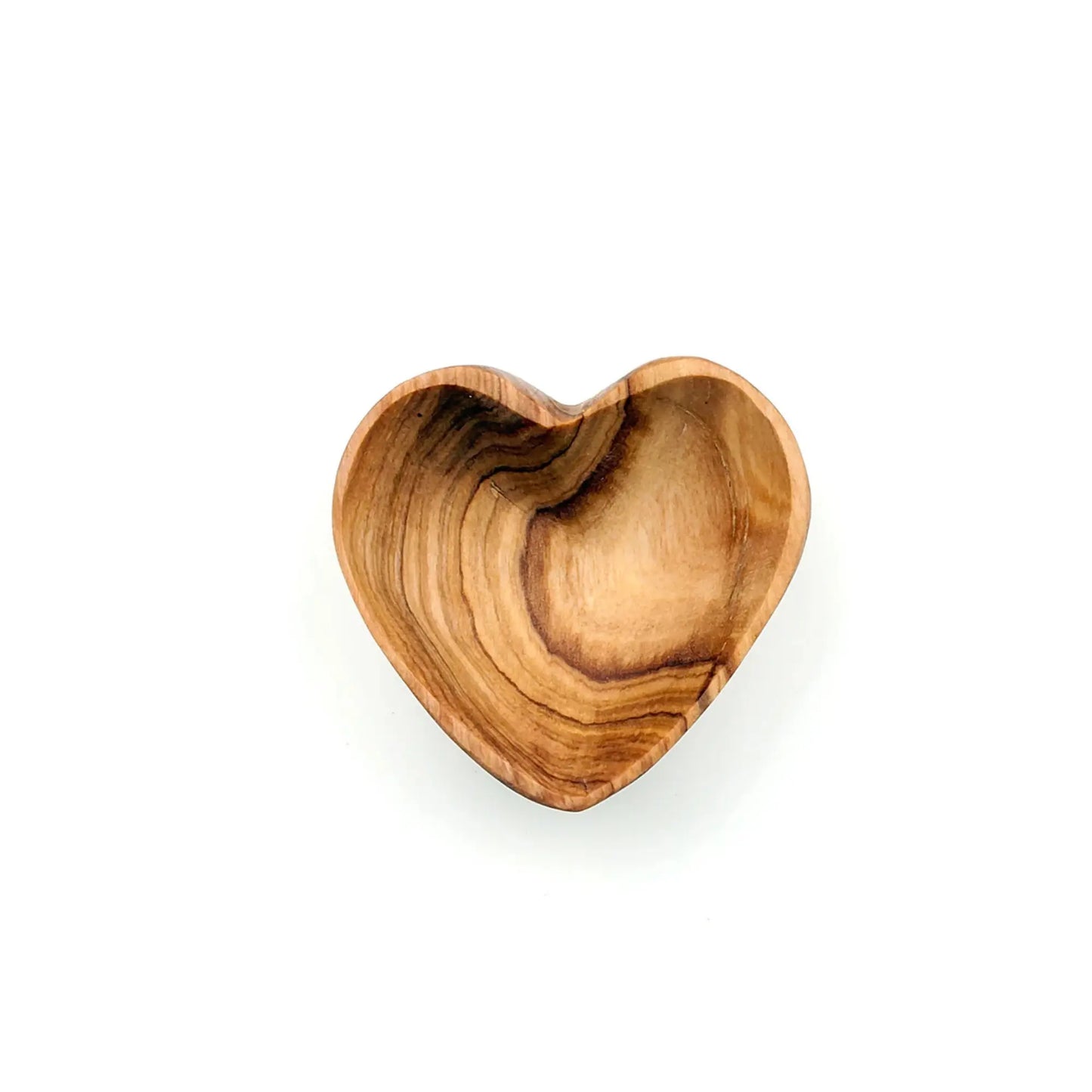 Hand-Carved Olive Wooden Mini Heart Trinket Dish – Fair Trade Keepsake Bowl