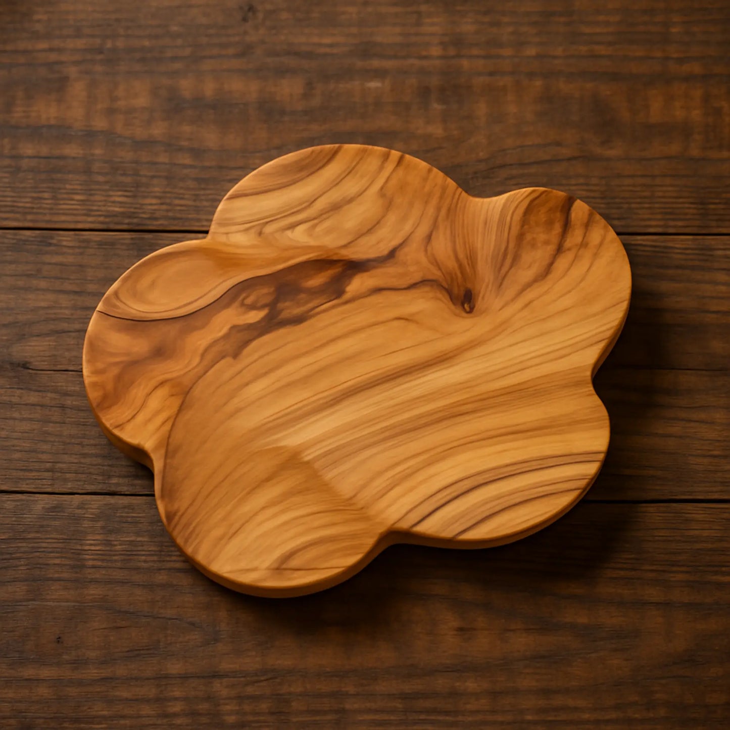 Olive Wood Flower Dish – Hand-Carved Fair Trade Wooden Tray
