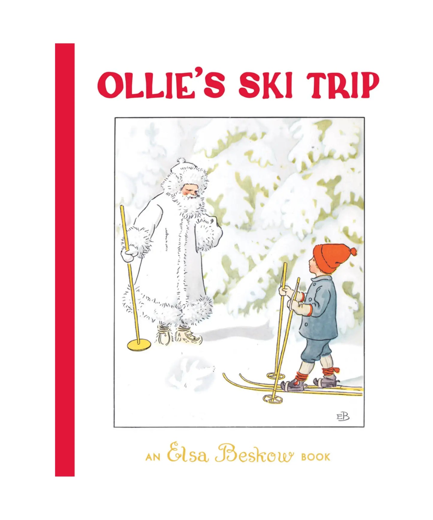 Book cover of 'Ollie's Ski Trip' featuring a illustration of a child and a person in winter clothing.