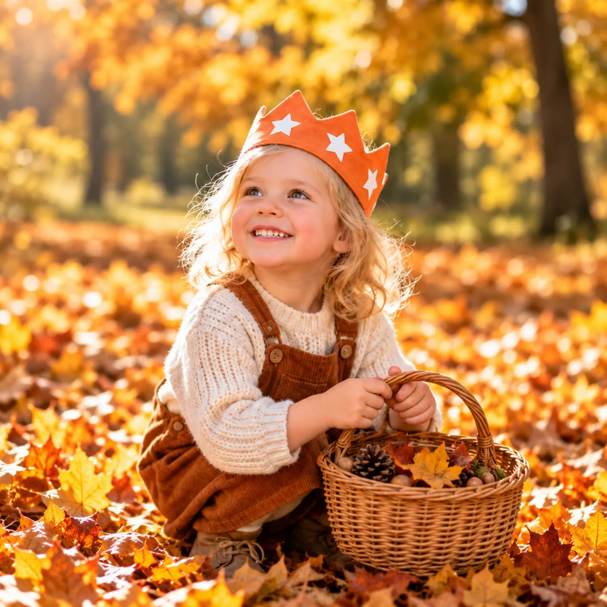 Orange Star Cotton Canvas Dress-Up Crown