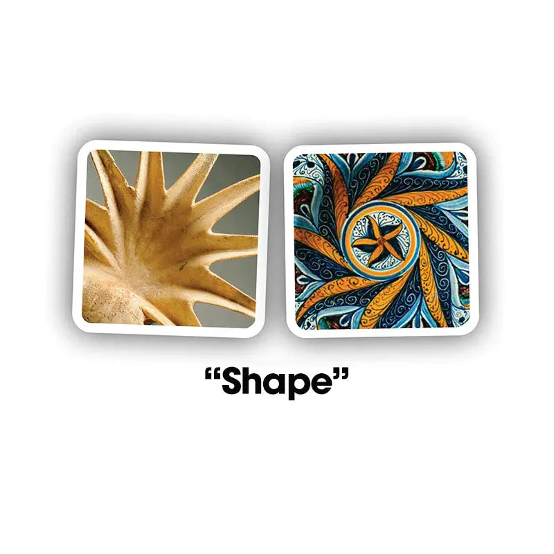 OuiSi Getty visual connection game example showing cards matched by shape