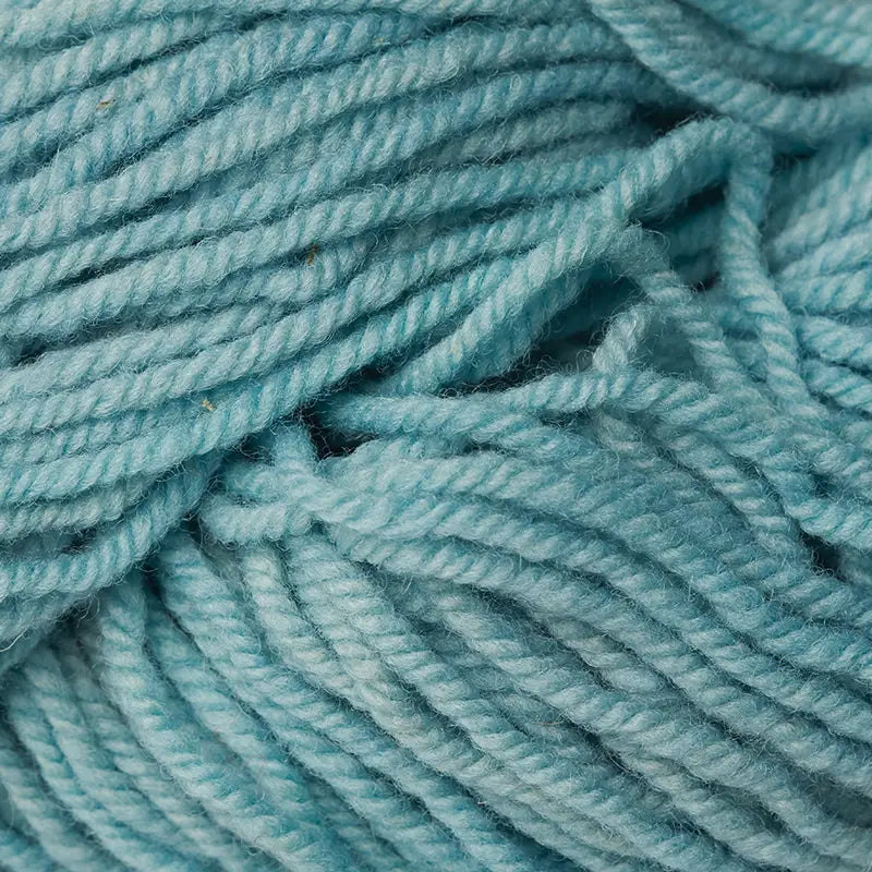 Organic plant-dyed Wool Yarn in pale blue close up
