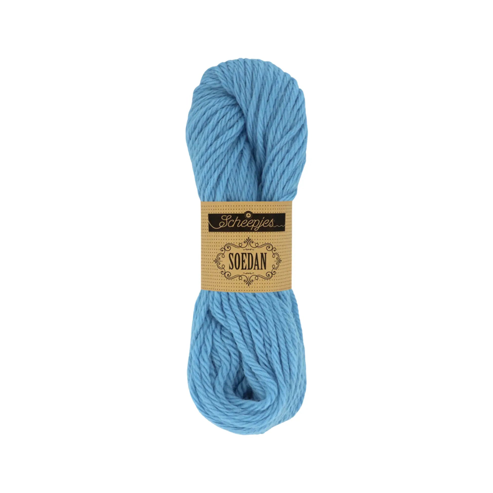 Pale Blue Scheepjes Soedan wool yarn for knitting, crochet, felting, weaving, and natural crafts.