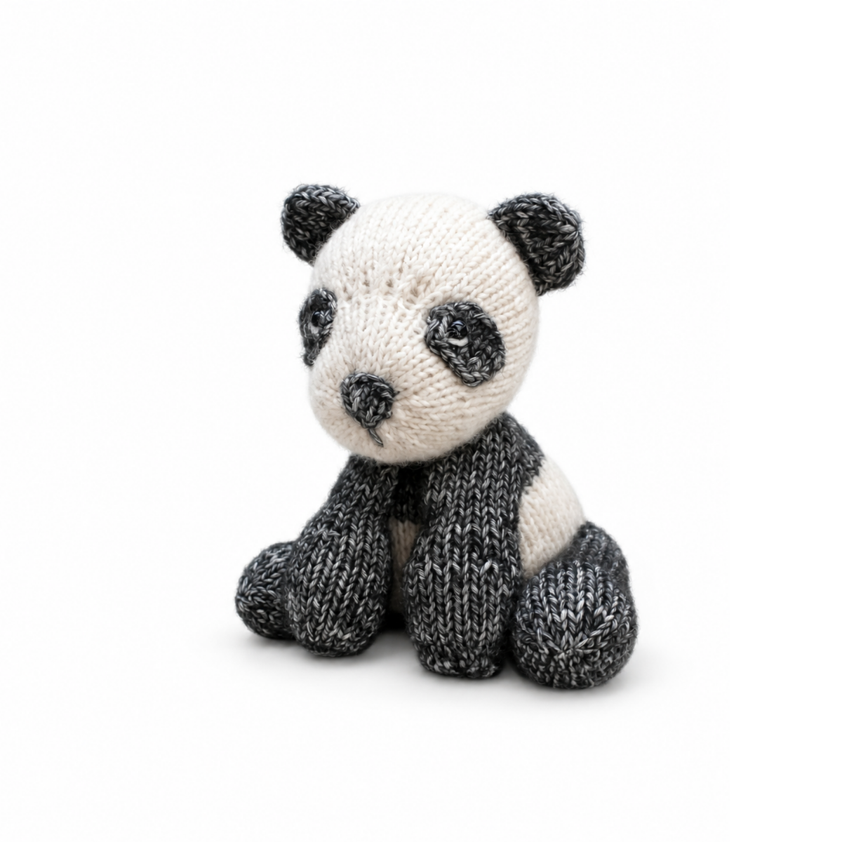 Panda bear knitting kit finished soft toy made with Scheepjes yarn