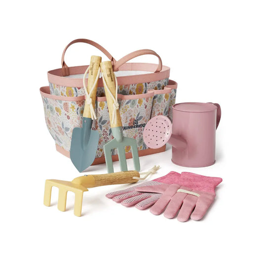 Children’s Gardening Tool Set with Tote & Watering Can – Pink Floral