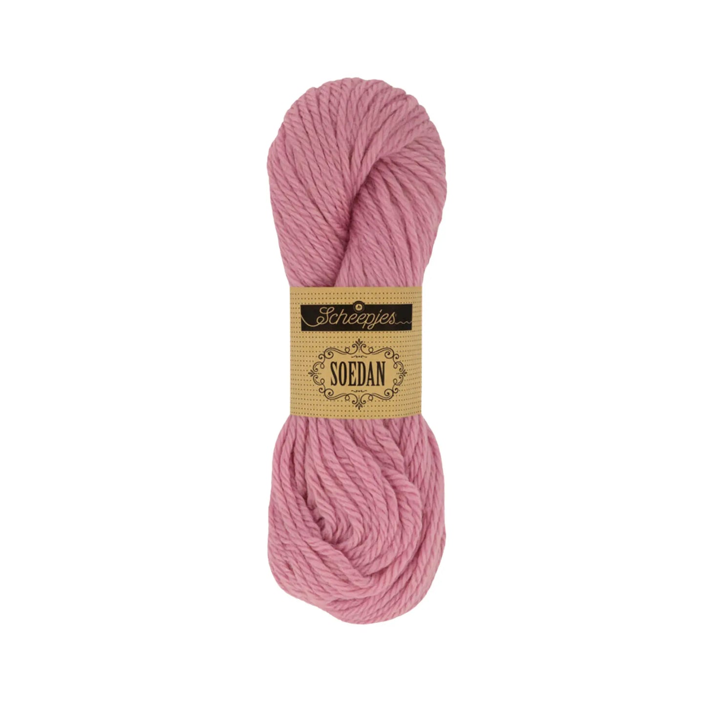 Pink Scheepjes Soedan wool yarn for knitting, crochet, felting, weaving, and natural crafts.