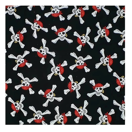 Pirate bandana fabric with skull and crossbones pattern for kids dress-up