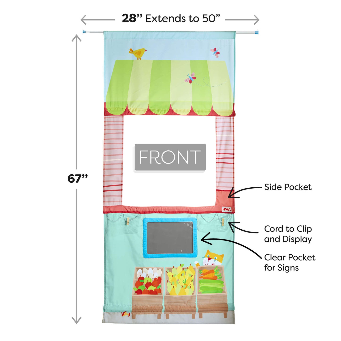 Hanging Doorframe Play Store – Compact Pretend Market for Kids