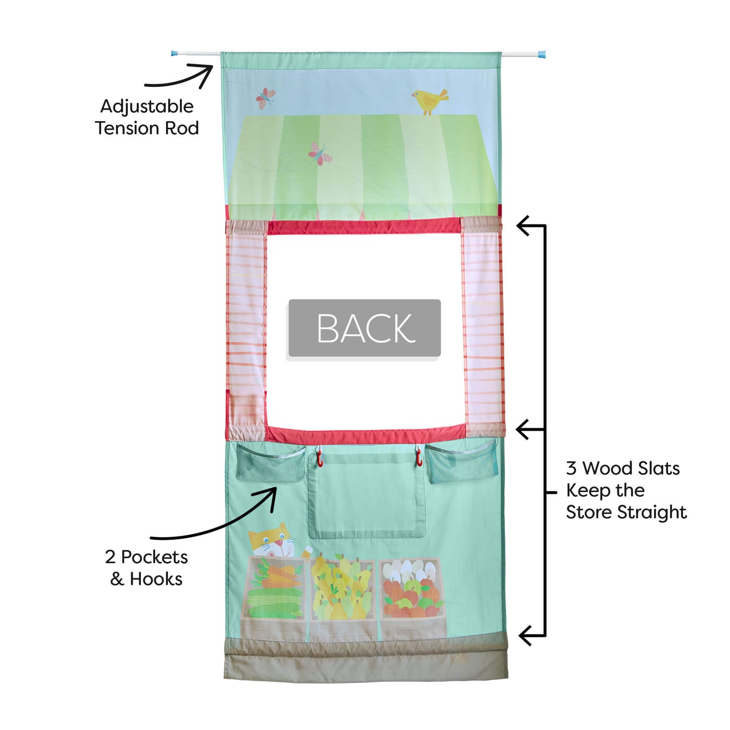 Hanging Doorframe Play Store – Compact Pretend Market for Kids