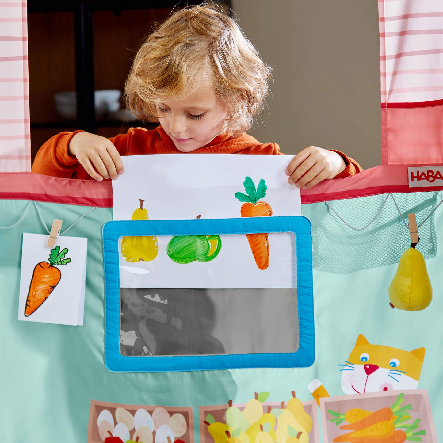Hanging Doorframe Play Store – Compact Pretend Market for Kids