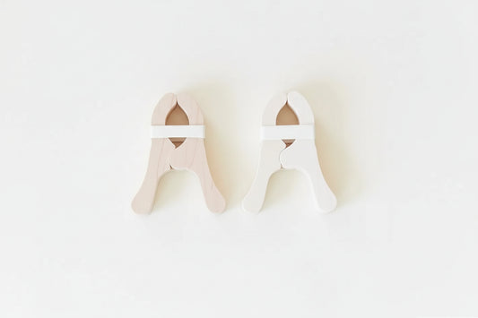 Sarah’s Silks Four Playcloth Clips on a white background