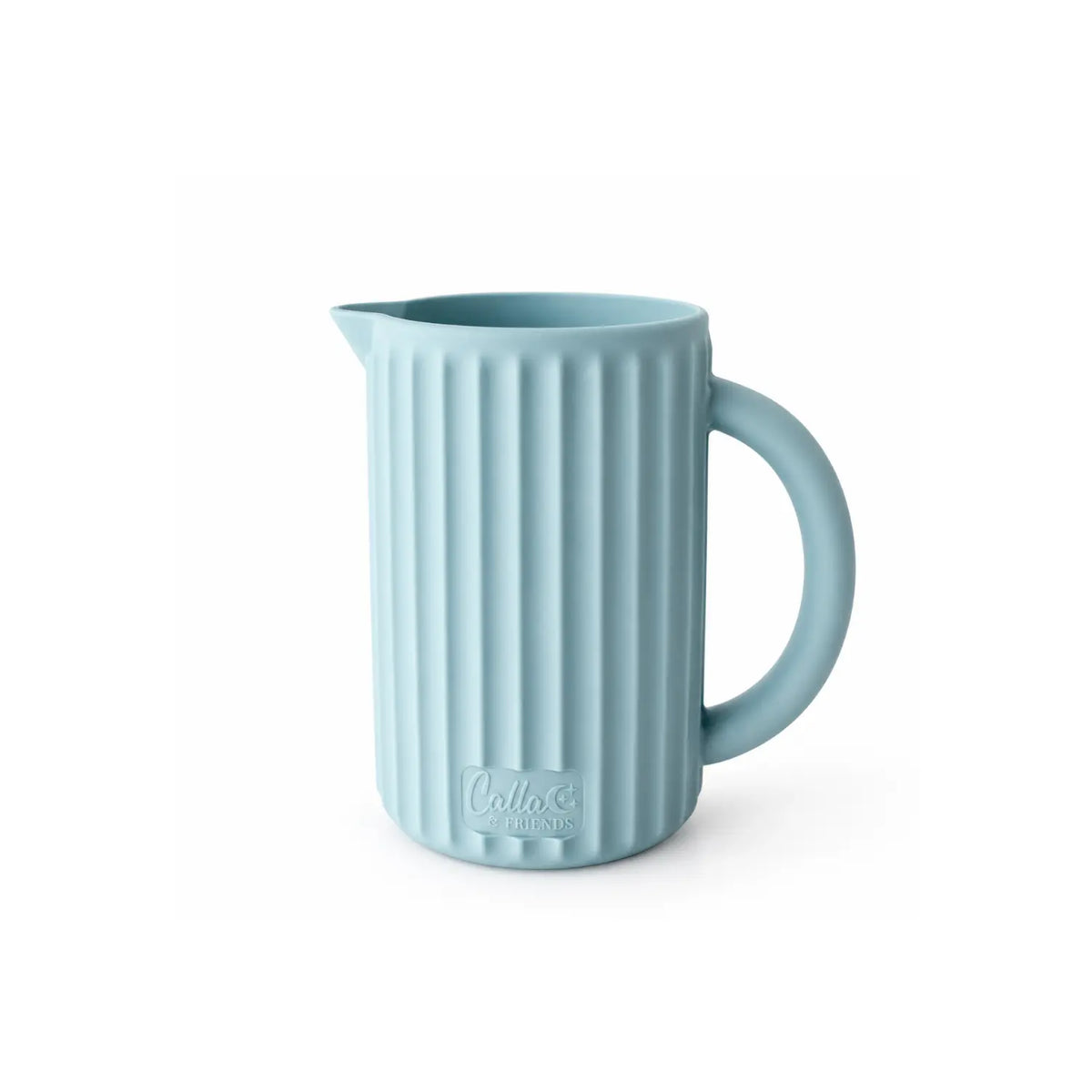 Powder blue Ripple silicone rinse cup on white background