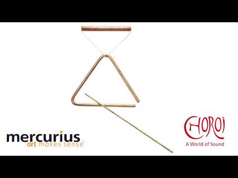 Medium hammered forged bronze triangle sound video clip