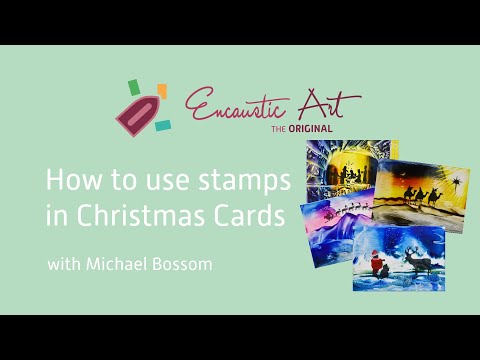 How to use stamps in Christmas Cards for Encaustic Art