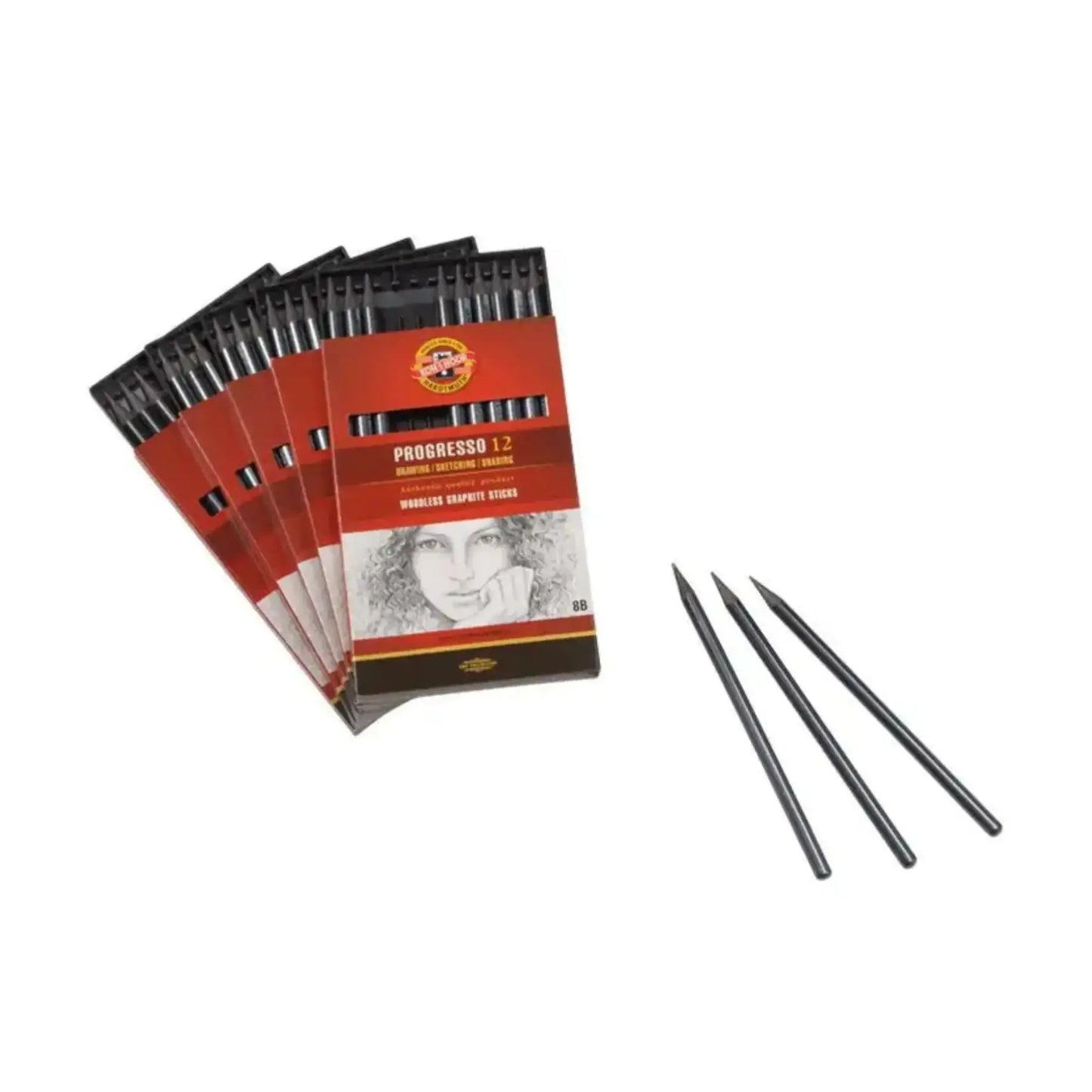 progresso woodless graphite pencils set with loose graphite sticks for sketching and shading
