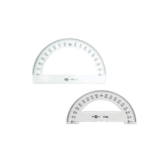 Two protractors on a white background