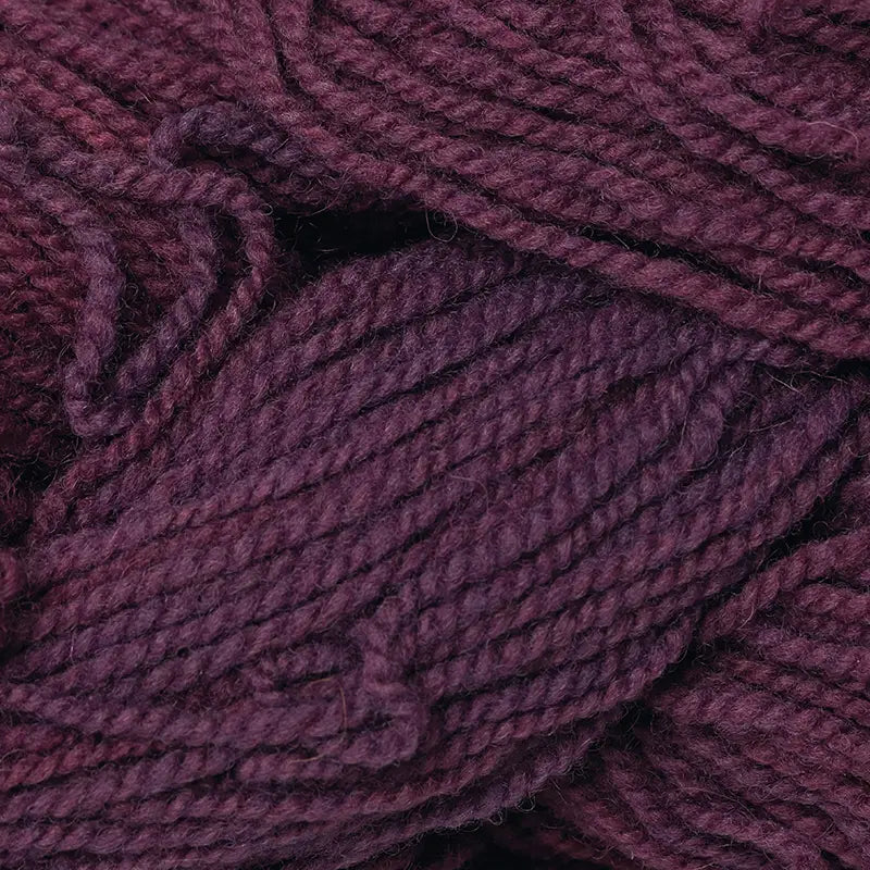 Organic plant-dyed Wool Yarn in purple close up