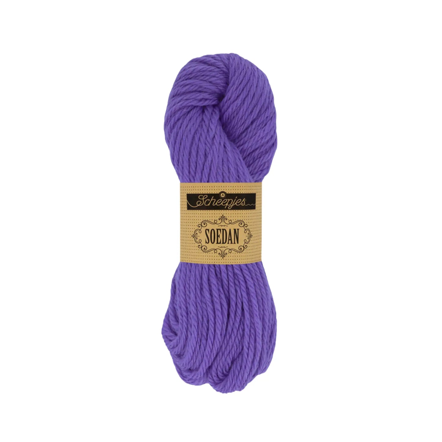 Purple Scheepjes Soedan wool yarn for knitting, crochet, felting, weaving, and natural crafts.