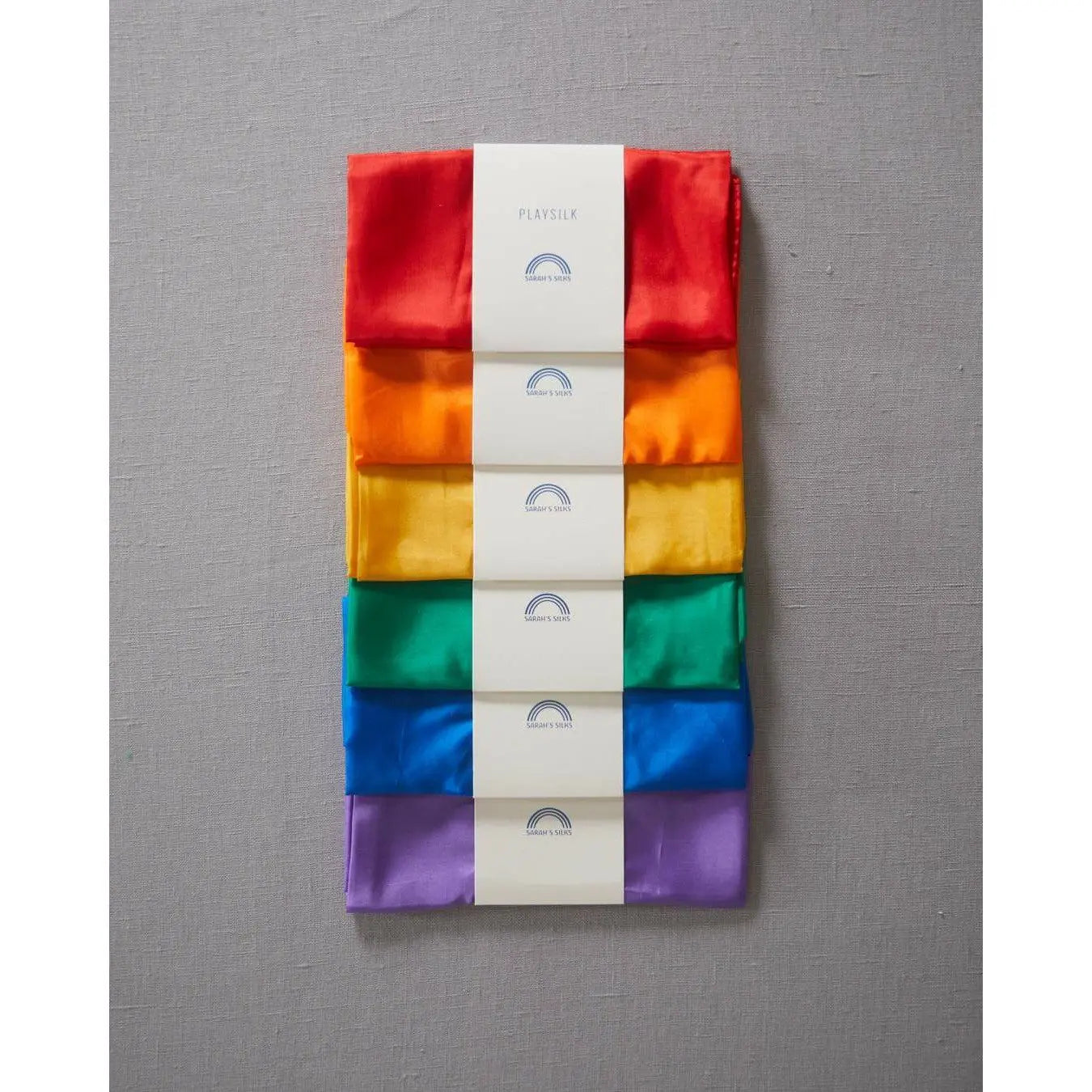 Sarah's Silks Solid Color Playsilks in Multiple Colors on a White Background