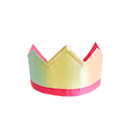 Rainbow Silk Birthday Crown for dress up and play