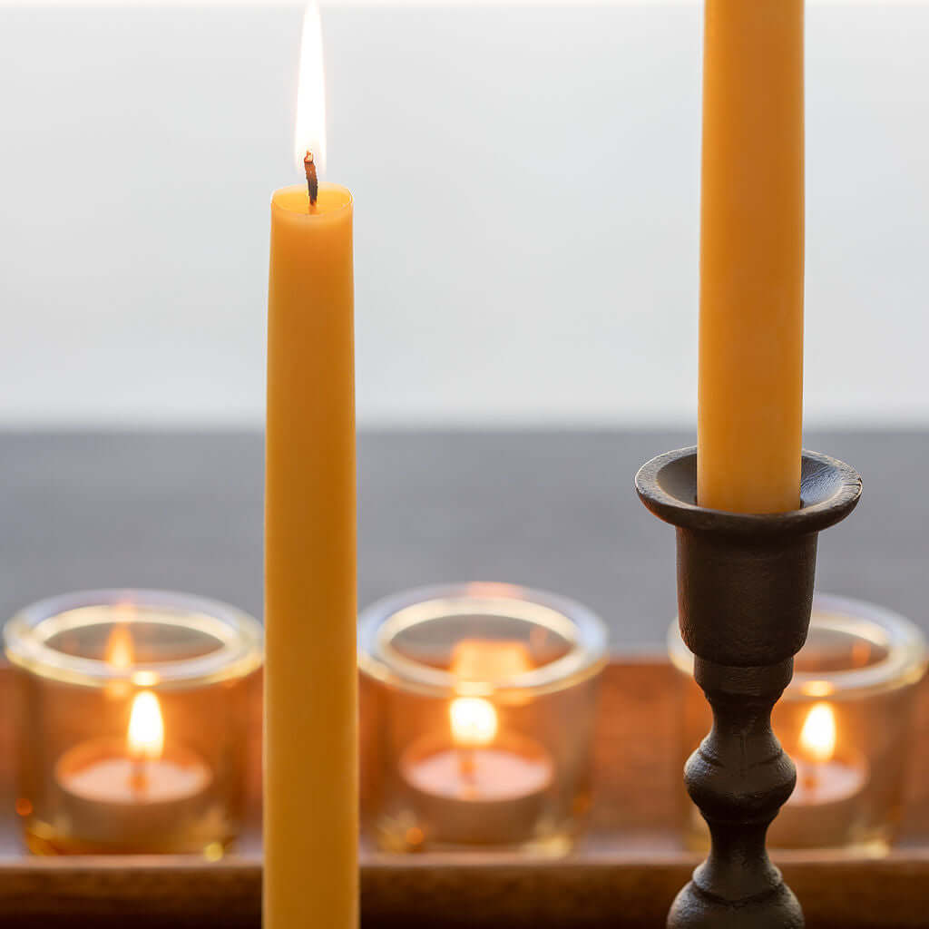 Hand-Dipped Beeswax Taper Candles – Bulk 4-Pair Bundle by Bluecorn Candles