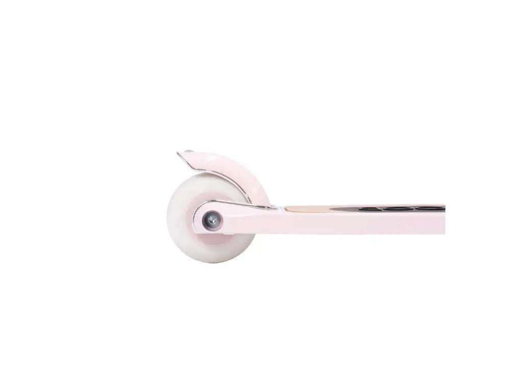 Pink door handle with a wheel on a white background