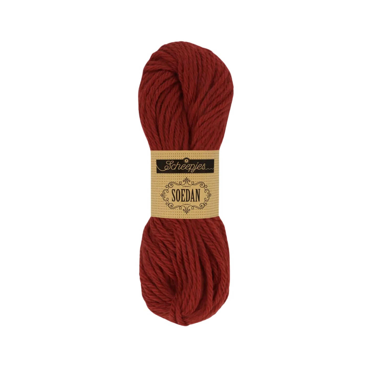 Red Brown 1308 wool doll hair yarn in a warm chestnut brown shade for dollmaking.