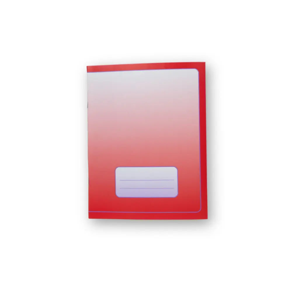 Red A5 College Ruled Exercise Book with lined pages for writing practice, lesson summaries, and notes.