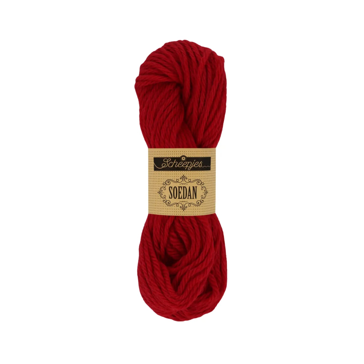 Red Scheepjes Soedan wool yarn for knitting, crochet, felting, weaving, and natural crafts.