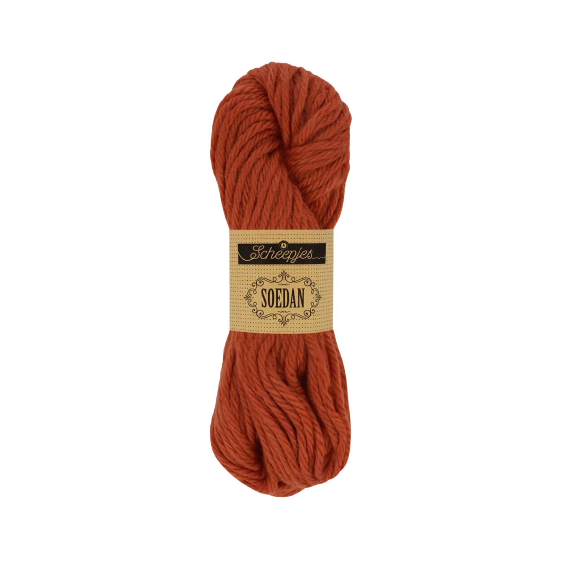 Rust Brown 1367 wool doll hair yarn in a rich auburn shade for handmade dolls.