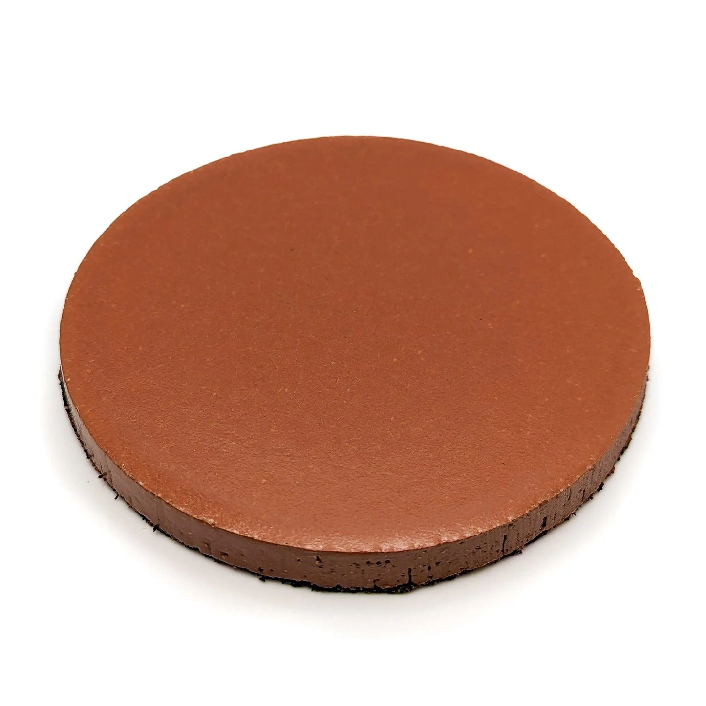 Rust glazed ceramic pillar candle base with cork backing