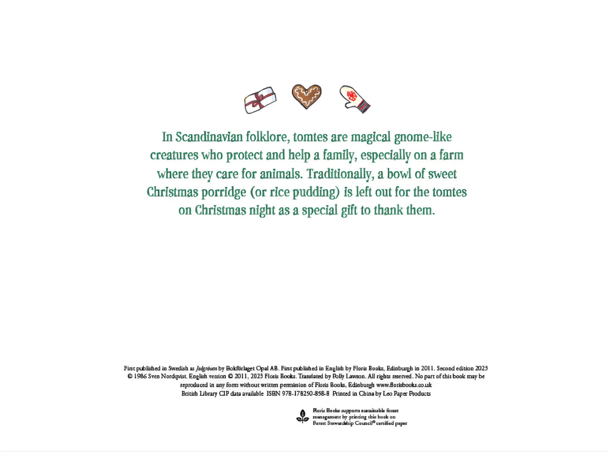 Text about tomte folklore with icons on a white background