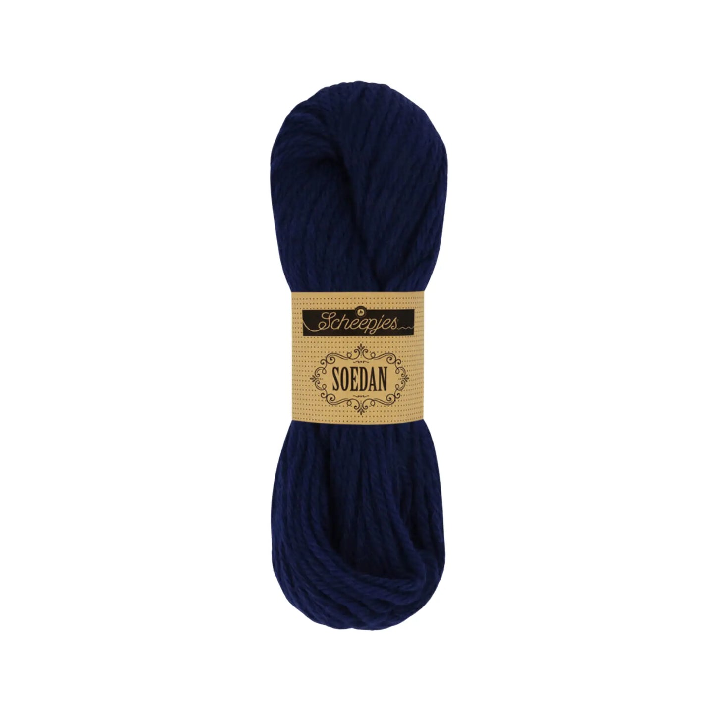 Indigo Scheepjes Soedan wool yarn for knitting, crochet, felting, weaving, and natural crafts.